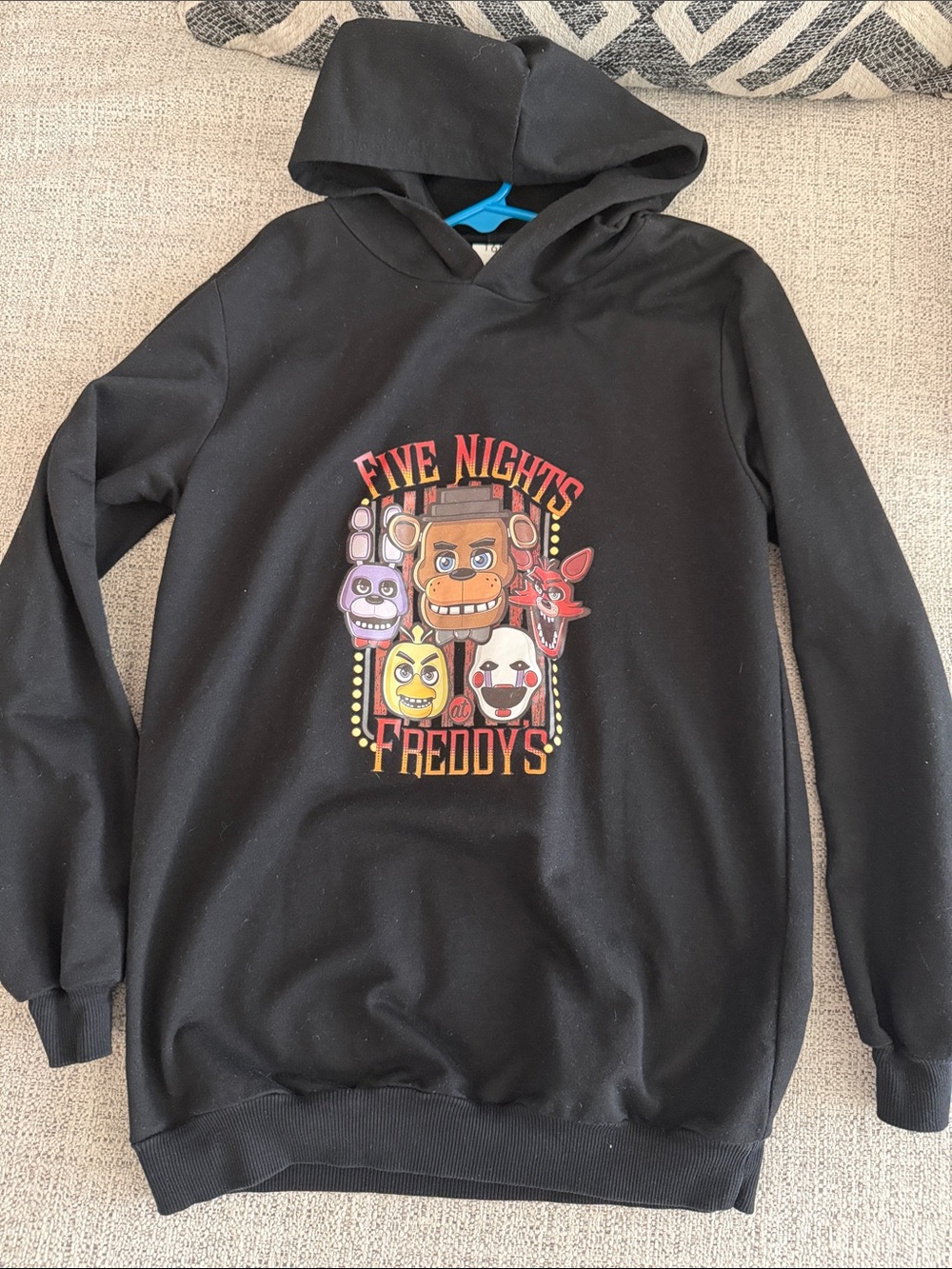 SHEIN Black Five Nights at Freddy's Character Graphic Hoodie